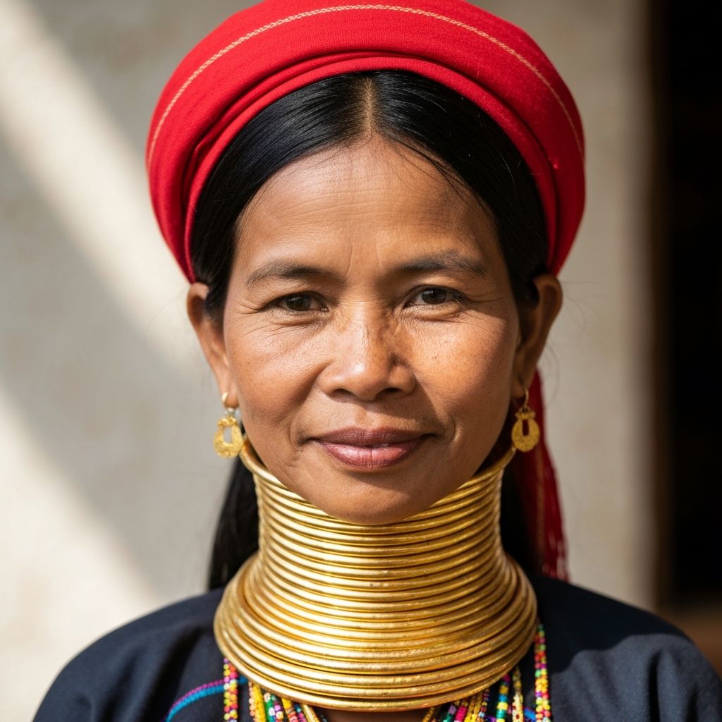 Traditional Myanmar Padaung woman