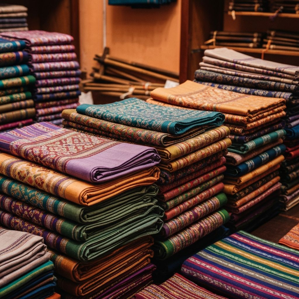 Stacked longyi fabrics